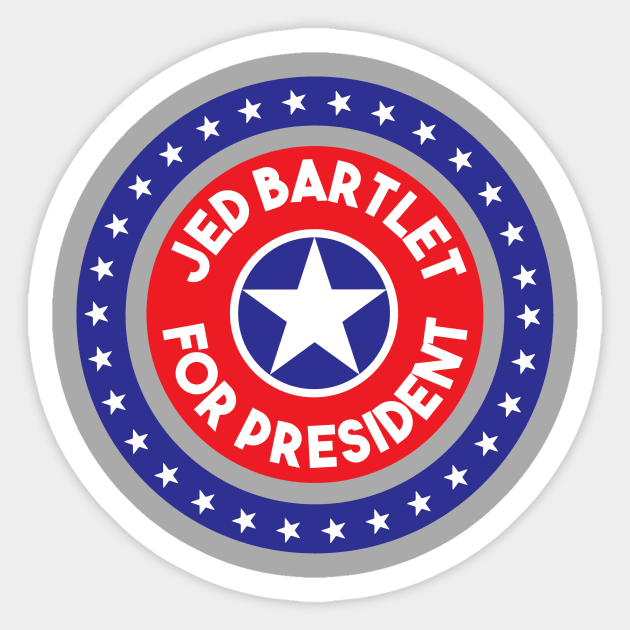 Re-Elect Jed Bartlet For America - Ring of Stars Sticker by PsychicCat